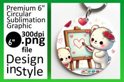 Elegant Circle Design Keychain Template , Valentine Bear Product Image 1