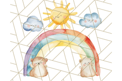Watercolor Dinosaur and Rainbow PNG Clipart, Baby Nursery Product Image 2