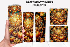 Pumpkins Skinny Tumbler 20oz Wrap Design, Halloween Tumbler Product Image 1