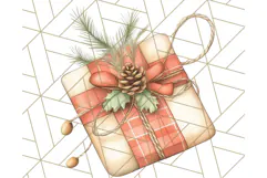 Vintage Christmas Ornaments and Presents PNG Holiday Clipart Product Image 2