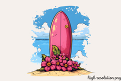 Pink Summer Sublimation Clipart PNG Product Image 1