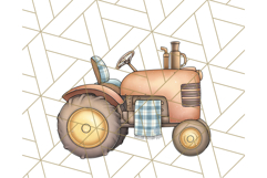 Fall Tractor Clipart PNG, Vintage Tractors With Pumpkins Product Image 2
