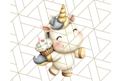Cute Dessert Unicorn PNG Clipart with Cupcakes &amp; Candies Product Image 2