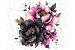 Gothic Floral PNG, Dark Aesthetic Flowers Clipart Print Product Image 2
