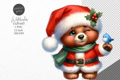 Christmas clipart, Bear clipart, Winter sublimation Product Image 1