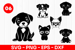 Cute Dog Cartoon Pet Animal Faces SVG PNG Product Image 1