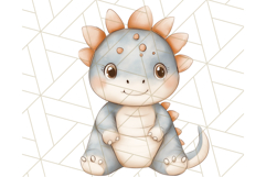Cute Pastel Dinosaur Clipart PNG for Nursery Art, Baby Decor Product Image 2