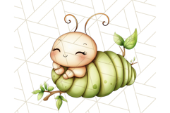 Cute Caterpillar Clipart PNG, Spring Bug Illustrations Product Image 2
