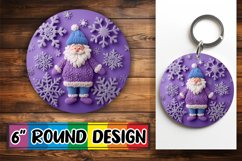 Holiday 3D Christmas Santa Claus Round Design Sublimation Product Image 1