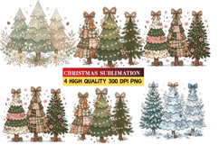 Christmas tree Clipart,4 Christmas clipart png,Christmas png Product Image 1