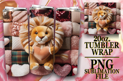 Vibrant Skies 20oz tumbler wrap, Valenines Animals Product Image 1