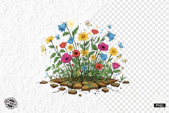 Whimsical Summer Wildflowers Clipart Product Image 1