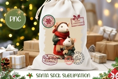Cartoon Christmas Mice Santa Sack, Christmas Gift Bag PNG Product Image 1