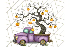 Halloween Cottagecore Truck PNG Clipart, Fall Style Clip Art Product Image 2