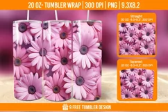 Cute Flower Seemless Tumbler Wrap Designs, Sublimation Wrap Product Image 1