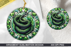 Snake Stained Glass Ornament PNG, Sublimation PNG Design Product Image 1