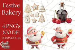 Cozy Christmas Bakery Gingerbread Clip Art PNG Festive Mini Product Image 1