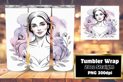 Lovely 20oz Tumbler Template for Gifts , Beauty Woman Product Image 1