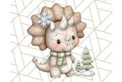 Christmas Dinosaur Party Png, Dino Clipart PNG Product Image 2