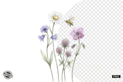 Summer Wildflowers &amp; Bird &amp; Insect Clipart - Houseplant PNG Product Image 1