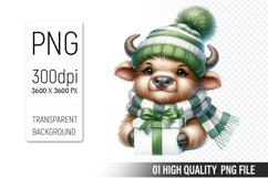 Watercolor Christmas Animals Clipart PNG Bundle, 25 Designs Product Image 11