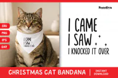 Christmas Cat Bandana Quotes SVG | I Knocked It Over Product Image 1