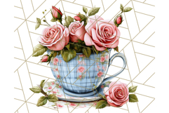 Vintage Floral Teacup Clipart PNG, Blooming Teacups Clip Art Product Image 2