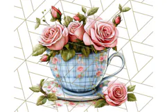 Vintage Floral Teacup Clipart PNG, Blooming Teacups Clip Art Product Image 2