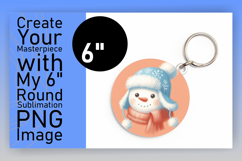 Playful Round Design Keychain PNG , Snowman Product Image 1