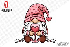 Valentine Gnome Sublimation Clipart - High Quality Design Product Image 1