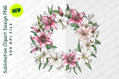 Lily Flower Wreath Clipart Png Product Image 1