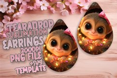 Artful Teardrop Design for Earrings , Christmas Animals Product Image 1