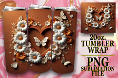 Sweet memories 20oz tumbler wrap, 3D Heart Product Image 1