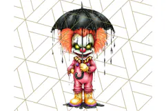 Creepy Clown Halloween PNG Clipart, Spooky Circus Art Product Image 2