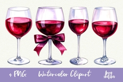 4 Red Wine Glass PNG Gothic Smut Dark Romance Clipart Product Image 1