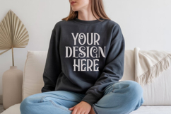Dark Heather Gildan 18000 Sweatshirt Model Mockups Product Image 1