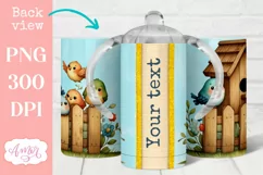 Cute birds sippy cup sublimation PNG, Kids tumbler template Product Image 2