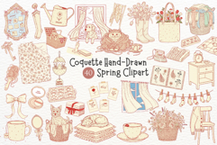 Coquette Hand-Drawn Spring Clipart Product Image 1