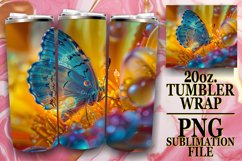 Tumbler Wrap with Sparkling Butterfly Design 20oz Product Image 1