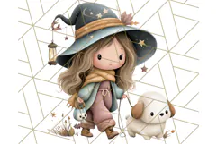 Spooky Little Witches Halloween Clipart PNG Product Image 2
