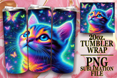 Unique adventures 20oz tumbler wrap, Cat Product Image 1