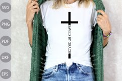 Saved By Grace SVG Design / Christian Quote SVG Cut Files Product Image 1