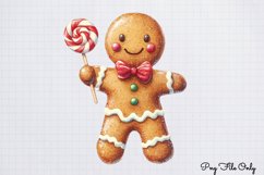 Christmas Gingerbread Man Clipart PNG Product Image 1