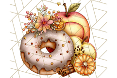 Fall Donut Clipart PNG, Autumn Donuts With Pumpkins Product Image 2