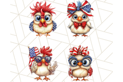 Funny USA Chickens Png, July Red White Blue Farm Clipart Png Product Image 6