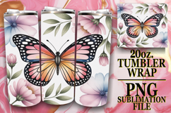 Vibrant Thoughts 20oz tumbler wrap, Butterfly Product Image 1