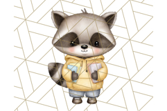 Cute Back to School Animals PNG Clipart with Books &amp; Bags Product Image 2