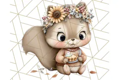 Thanksgiving Woodland Animals Clipart PNG Product Image 2
