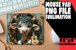 Cute and Funny Mouse Pad Cow Sublimation Wrap PNG Product Image 1