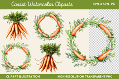 Carrot Watercolor Cliparts Bundle PNG Product Image 5